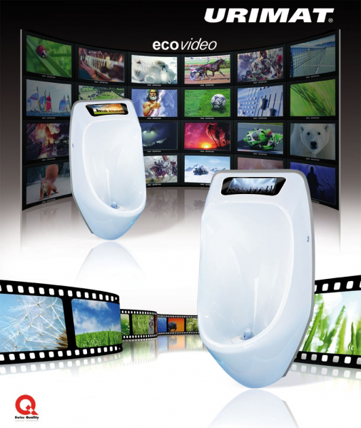 URIMAT waterless urinals with integrated video display Gemgate Limited